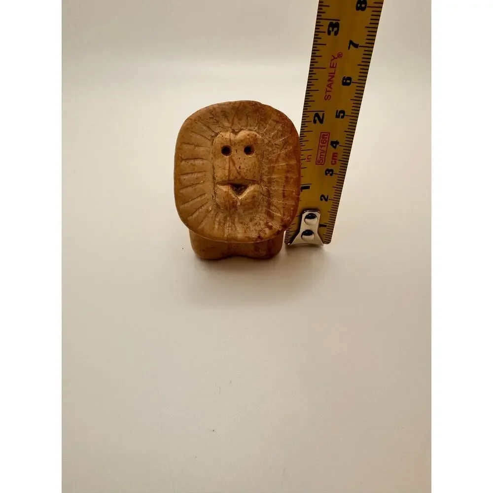 Vintage Soapstone Two Animals Elephant Lion Hand Carved Africa African Figurine